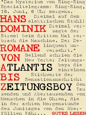 cover image of Romane von Atlantis bis Zeitungsboy